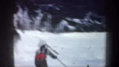 Vermont USA (1962): Cable Card And Then Some People Skiing Down Hill On The White