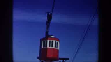 Vermont USA (1962): A Red And White Cable Car Goes Up In Sky