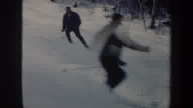 Vermont USA (1962): Two Persons Are Doing Scatting In The Iceland To Go Fast