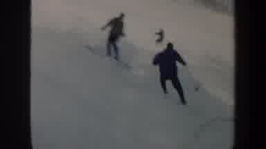 Vermont USA (1962): A Group Of Skiers Skiing Down The Slopes In The Snow