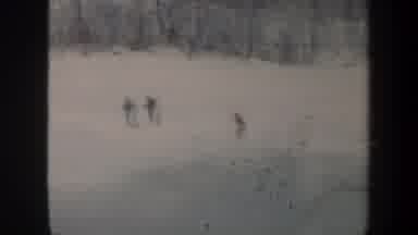 Vermont USA (1962): Skiers Coming Down A Ski Slope At An Uncrowded Ski Resort