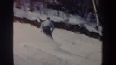 Vermont USA (1962): A Man Is Skating In The Snow Floor And Enjoying The Winter