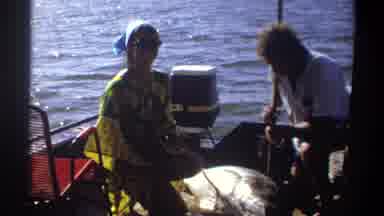 Nigeria (1969): Couple Standing In Docked Boat At Lake On A Sunny Day