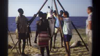 Nigeria (1969): The People Are Try To Tie The Fish Into The Hanger