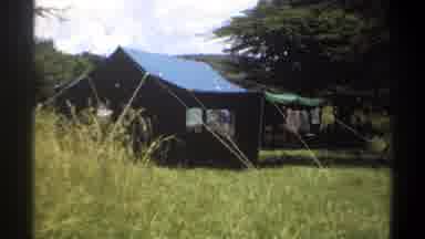 Lagos Nigeria (1969): Large Blue Tent Structure And Clothesline On Bright Sunny