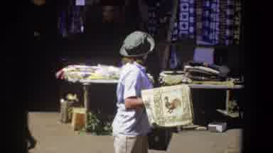 Pretoria South Africa (1969): Woman In A Hat Holding A Tapestry In The Middle Of A