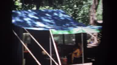 Pretoria South Africa (1969): People Resting Under Tent Canopy While Camping In