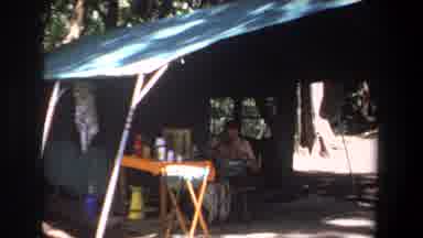 Pretoria South Africa (1969): A Man In Camping Seated In A Tent In A Forest