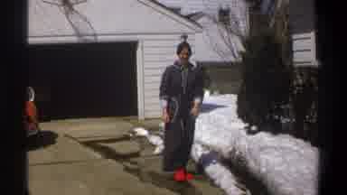 Cape Town South Africa (1969): The Girl With Red Shoes Playing With Snow In Front