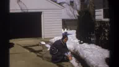 Cape Town South Africa (1969): Woman In Blue Dress Making A Snowball In Front Of