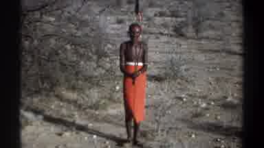 Khartoum Sudan (1969): Dark Skinned Person With Thin Staff And Ornate Dress