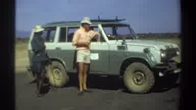 Khartoum Sudan (1969): A Military Man And A Civilian Next To The Car Looking At