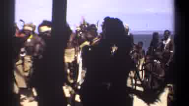 Khartoum Sudan (1969): Natives Wearing Loin Cloths And Hats Dance On A Beach With