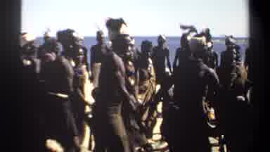 Khartoum Sudan (1969): Indigenous Tribe Members Leap And Dance In Giant Ceremonial