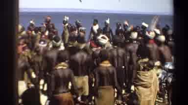 Khartoum Sudan (1969): Two Men Fishing On Lake Large Group Dancing On Bright Sunny