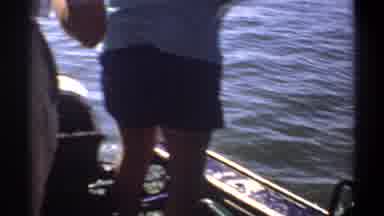 Khartoum Sudan (1969): Two People Rowing A Boat Together On The Blue Water
