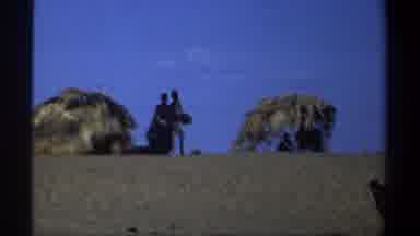 Khartoum Sudan (1969): Villagers Walking Around A Hut Next To An Outdoor River