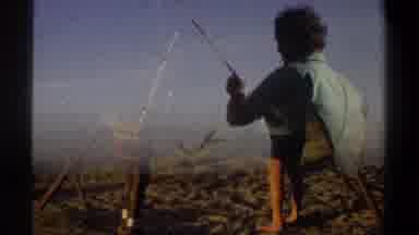Khartoum Sudan (1969): Man Weighs Fish He Caught On Boat In Ocean While Another