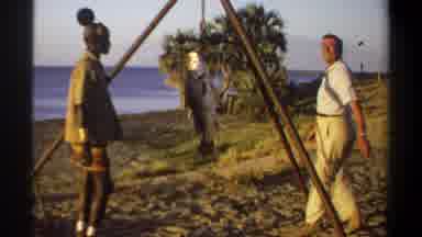 Khartoum Sudan (1969): Man Stands Beside A Fairly Large Fish And A Native African