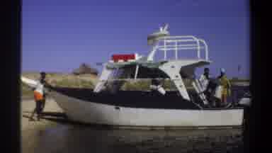 Khartoum Sudan (1969): Speedboat Standing By The Sea With A Man Looking And