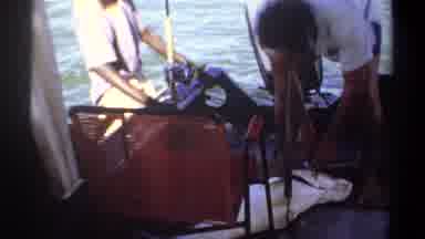 Khartoum Sudan (1969): Charter Fishing Boat Man Removing Hook From Large Fish On
