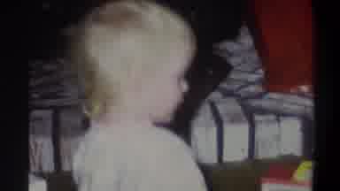 Troy New York USA (1973): Blonde Hair Blue Eyed Boy Opens Wrapped Tonga Truck At