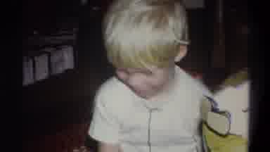 Troy New York USA (1973): A Boy Was Playing With Train Toys