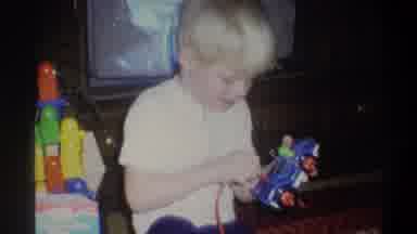 Troy New York USA (1973): Child Playing With Toy Car