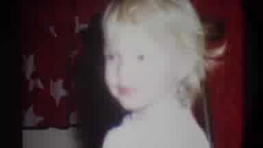 Troy New York USA (1973): Small Blond Child Standing In Front Of A Drape With
