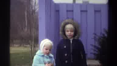Troy New York USA (1973): Two Young Boys Stand Outside In The Cold