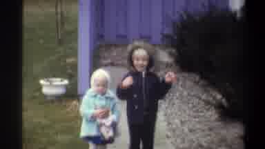 Troy New York USA (1973): Black And White Film Of Children Playing On Grassy Field