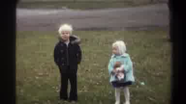 Troy New York USA (1973): Two Children Talking Photos Or Videos At A Park Smiling