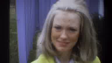 Troy New York USA (1973): Woman Wearing Yellow Coat And Children Wearing Blue