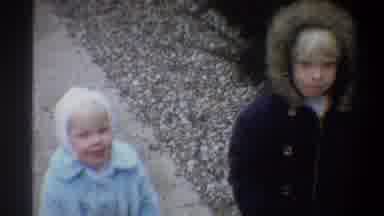 Troy New York USA (1973): Two Children Wait To Open Christmas Presents