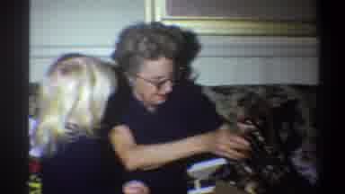 Troy New York USA (1973): Grandpa With Her Blond-Haired Granddaughter Teaching Her