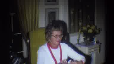 Troy New York USA (1973): A Beautiful Elderly Woman Receiving Her Christmas Gift