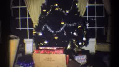 Troy New York USA (1973): Christmas Tree With Blinking Lights Living Room Wrapped