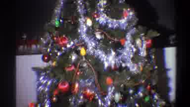 Troy New York USA (1973): Scanning Beautifully Decorated Large Christmas Tree