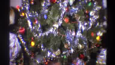Troy New York USA (1973): Two Girl Children Are Decorating Christmas Tree With Lot