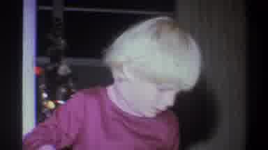Troy New York USA (1973): Child And Elderly Man In Front Of Christmas Tree