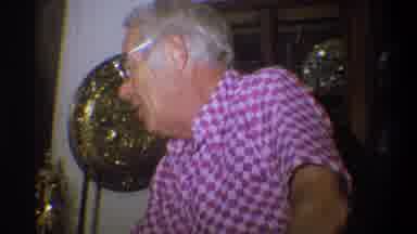 Troy New York USA (1973): Old Man With Gray Hair And Glasses Wearing Checkered