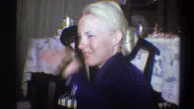 Troy New York USA (1973): A Blonde Woman Laughing And Interacting With The Camera