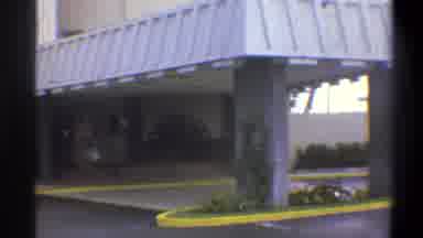 Troy New York USA (1973): Grainy Film Footage Of The Front Of A Hotel Building