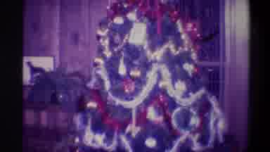 Troy New York USA (1973): Beautiful Christmas Tree Decorated With Ornaments Red