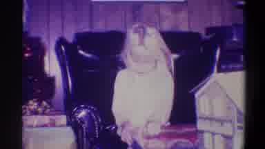 Troy New York USA (1973): Little Girl Playing At Her Living Room Table