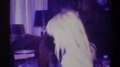 Troy New York USA (1973): A Man Presenting A Little Blonde Girl With A Christmas