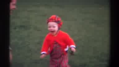 Gainsville Florida USA (1974): Home Video Of A Toddler Dressed In Red Laughing