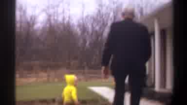 Gainsville Florida USA (1974): Grandfather And Grandchild Walking And Taking Steps