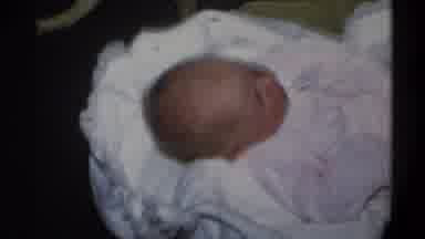 Gainsville Florida USA (1974): Newborn Baby Girl Sleeping Baptism Clothing White