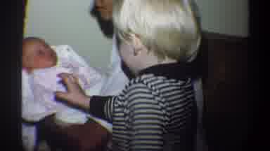 Gainsville Florida USA (1974): Big Brother Meeting His New Sibling